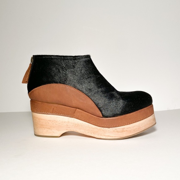 Free People Shoes - NWOB Free People Camilla Clog Calf Hair Leather Wood Platform
